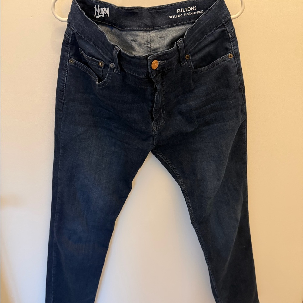 Mugsy Fulton Men's Slim Straight Jeans - Dark Blue